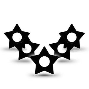 ExpressionMed Black Star Dexcom G7 Tape, 10-Pack, Blacked Out Star Themed, Plaster Patch Design