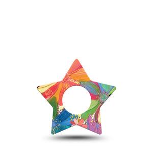 ExpressionMed Flower Song Infusion Set Star Shape 5-Pack Painted Daisies by Etta Vee Overlay Patch Continuous Glucose Monitor Design