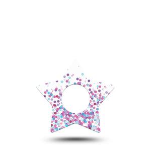 ExpressionMed Confetti Star Infusion Set Tape, 5-Pack, Confetti Sparkle Inspired, Plaster Patch Design