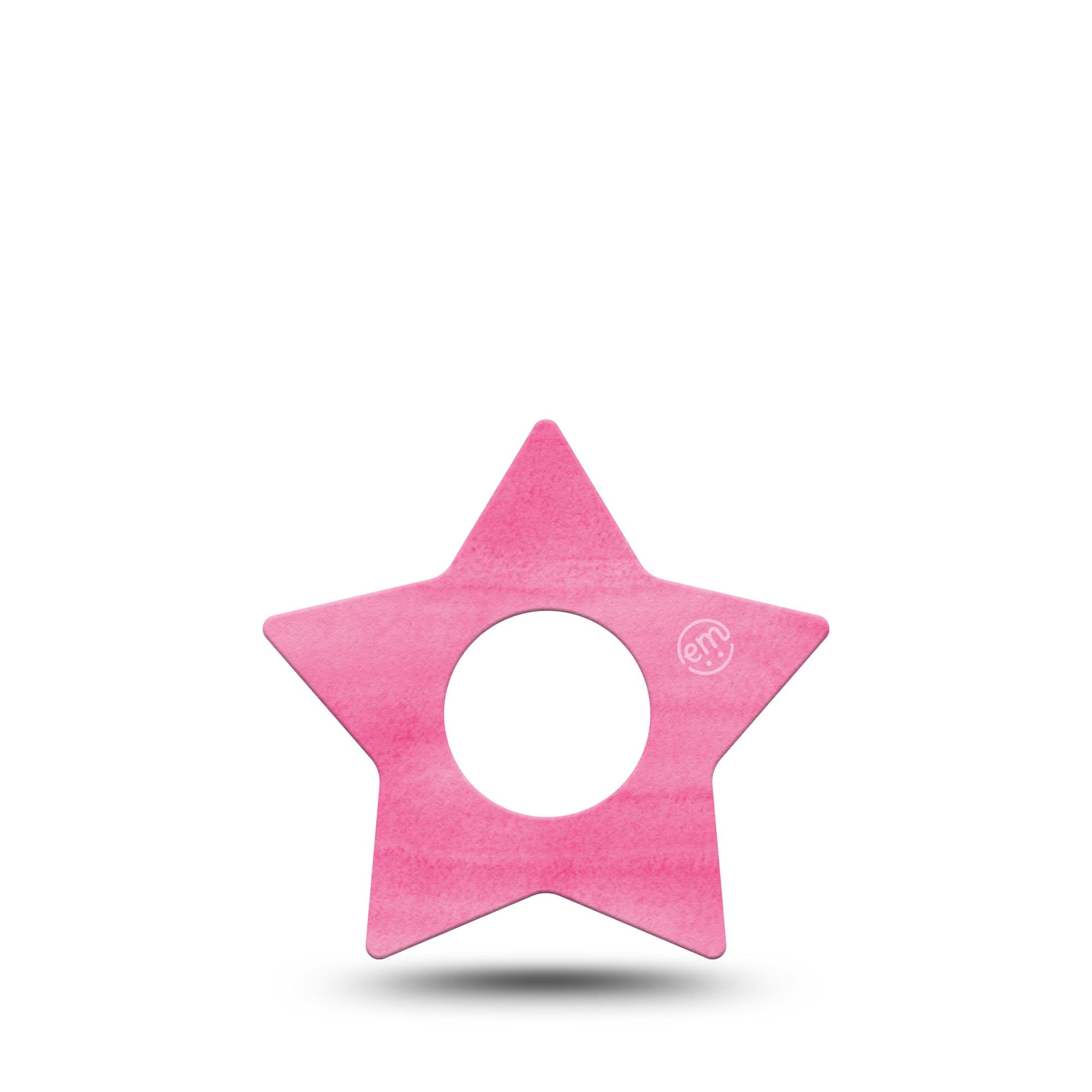 ExpressionMed Pink Horizon Star Infusion Set Tape, 5-Pack, Fushia Pink Themed, Plaster Patch Design 