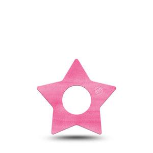 ExpressionMed Pink Horizon Star Infusion Set Tape, 5-Pack, Fushia Pink Themed, Plaster Patch Design 