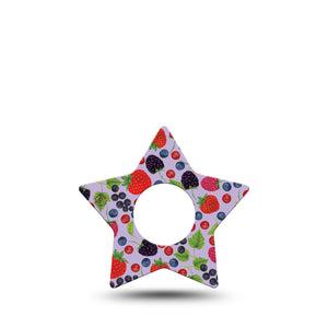 ExpressionMed Wild Berries Star Infusion Set Tape, 5-Pack, Sweet Fruitlets Themed, Plaster Patch Design