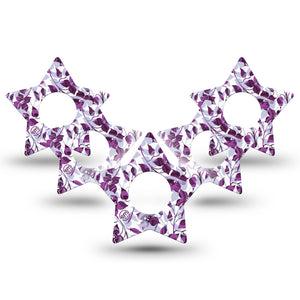 ExpressionMed Textured Petals Infusion Set Star Shape Tape 10-Pack Patterned Petals Fixing Ring Patch Continuous Glucose Monitor Design