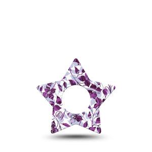 ExpressionMed Textured Petals Infusion Set Star Shape Tape 5-Pack Tape Lavender Blossoms Fixing Ring Patch Continuous Glucose Monitor Design