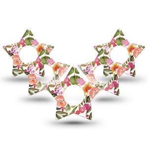 ExpressionMed Spring Bouquet Infusion Set Star Shape Tape 10-Pack Blossoming Bouquet Fixing Ring Patch Continuous Glucose Monitor Design
