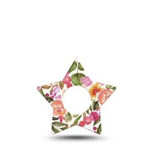 ExpressionMed Spring Bouquet Infusion Set Star Shape Tape 5-Pack Elegant Arrangement Fixing Ring Patch Continuous Glucose Monitor Design