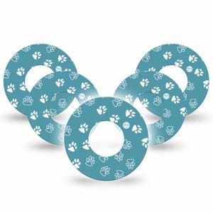 ExpressionMed Blue and White Pawprints Libre Tape 5-Pack, Abbott Lingo