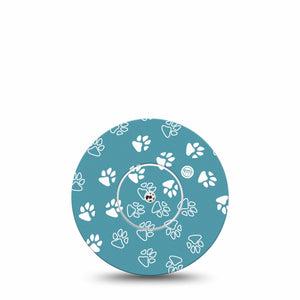 ExpressionMed Blue and White Pawprints Libre Tape, Single Sticker and   Tape, Abbott Lingo