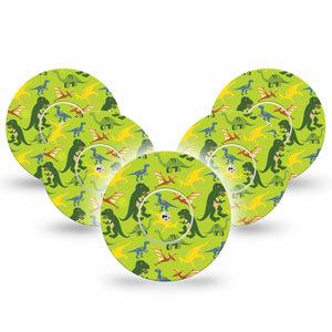 ExpressionMed Dinosaurs Libre Overpatch 5-Pack Tapes and Stickers, Abbott Lingo