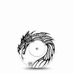 ExpressionMed Black and White Dragon Libre Tape, Abbott Lingo Single Tape and Sticker