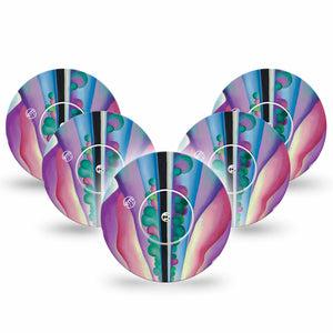 ExpressionMed Lake George Reflection Libre 2 Tape, 5-Pack Stickers and Tapes, Lake Modern Fine-Art Themed, CGM Plaster Patch Design, Abbott Lingo