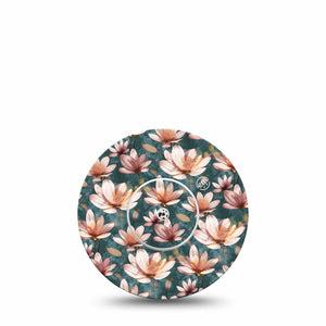 ExpressionMed Magnolia Libre 2 Tape, Single Sticker and Tape, Star-Shaped Florals Inspired, CGM Overlay Patch Design, Abbott Lingo