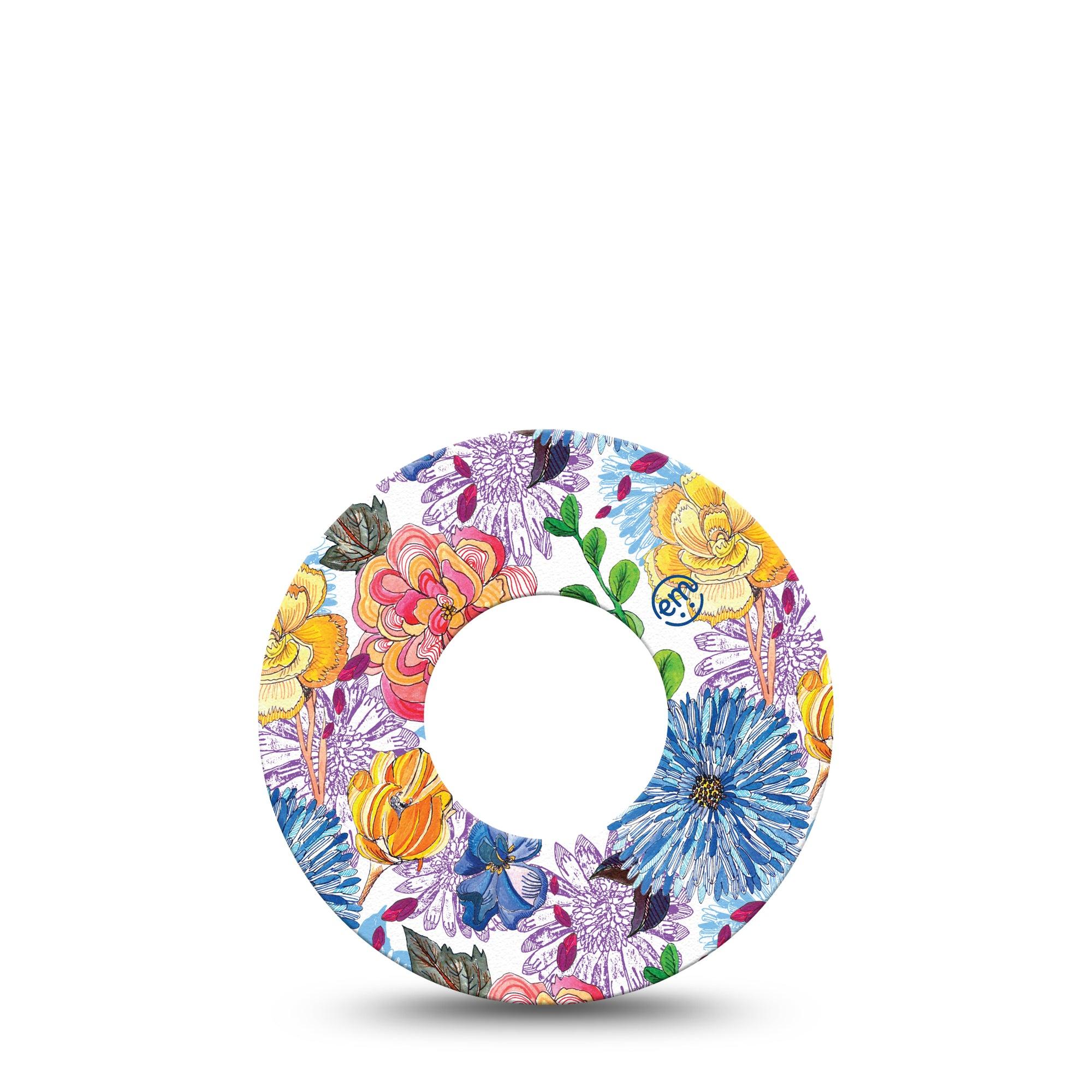 Stylised Floral Libre 2 Tape, Single, Garden Blooms Inspired, CGM Overlay Patch Design