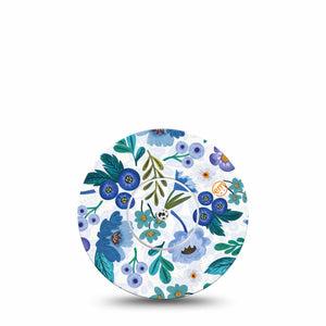 ExpressionMed Blue Anemone Libre 2 Tape, Single Tape and Single Sticker, Calming Florals Inspired, Plaster Patch Design, Abbott Lingo
