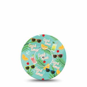 ExpressionMed Good Times Libre 2 Tape, Single Tape and Single Sticker, Relaxing Summer Inspired, CGM Plaster Patch Design, Abbott Lingo