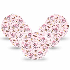 Castles Libre 2 Tape, 5-Pack, Queen Castles Inspired, CGM Plaster Tape Design, Abbott Lingo with center stickers