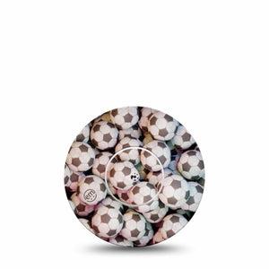 ExpressionMed Soccer Libre 2 Tape, Single, Soccer Sports Themed, CGM Plaster Patch Design, Abbott Lingo with center sticker