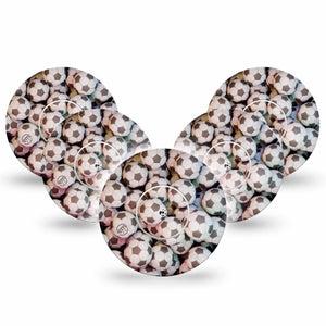 ExpressionMed Soccer Libre 2 Tape, 5-Pack, Football Game Inspired, CGM Plaster Patch Design, Abbott Lingo with center stickers