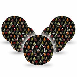 ExpressionMed Dark Forest Libre Tape 5-Pack Tape and 5-Pack Sticker, Autumn Forest, CGM Overlay Patch Design, Abbott Lingo