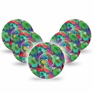 ExpressionMed Watercolor Mood Libre Tape 5-Pack Stickers and Tapes, Color Splats, CGM Overlay Patch Design, Abbott Lingo