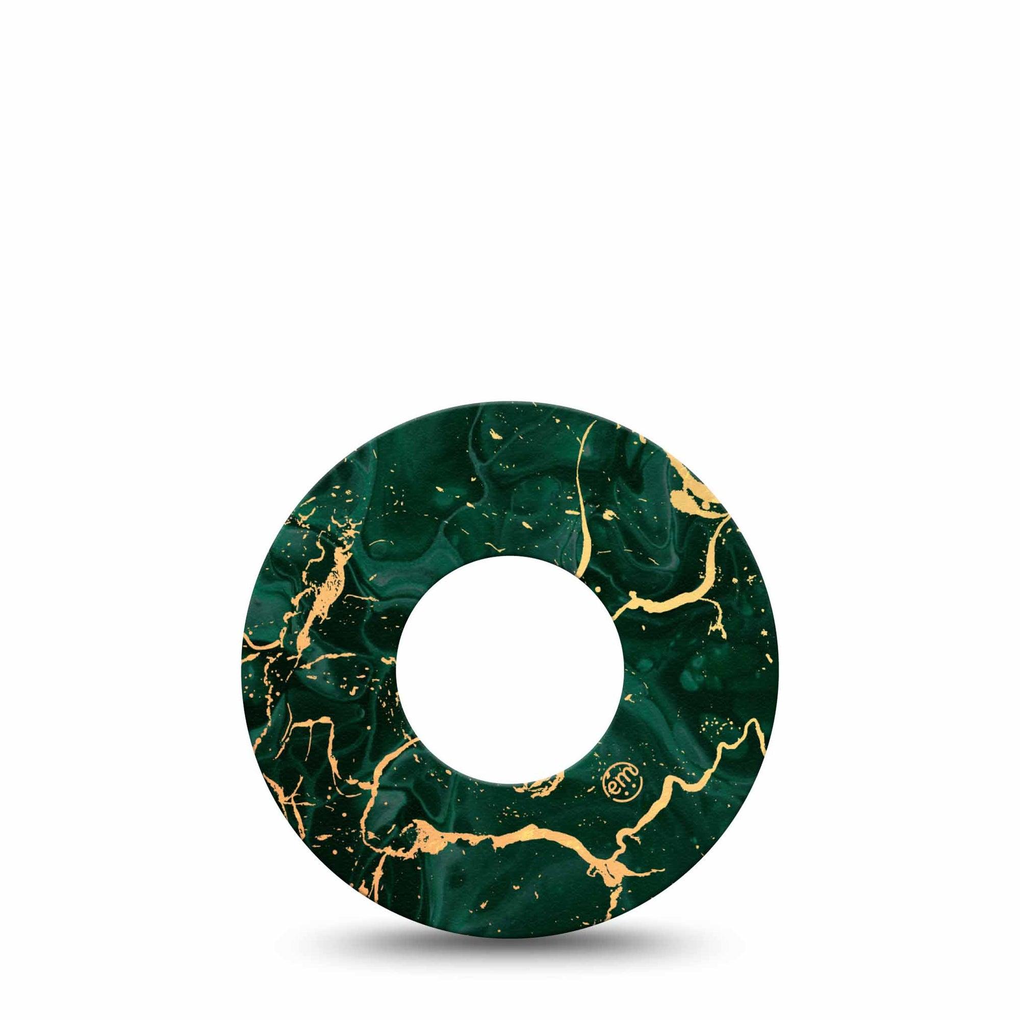 ExpressionMed Green & Gold Marble Libre Tape Crystal Gemstone, CGM Overlay Patch Design, Abbott Lingo