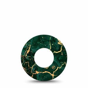 ExpressionMed Green & Gold Marble Libre Tape Crystal Gemstone, CGM Overlay Patch Design, Abbott Lingo