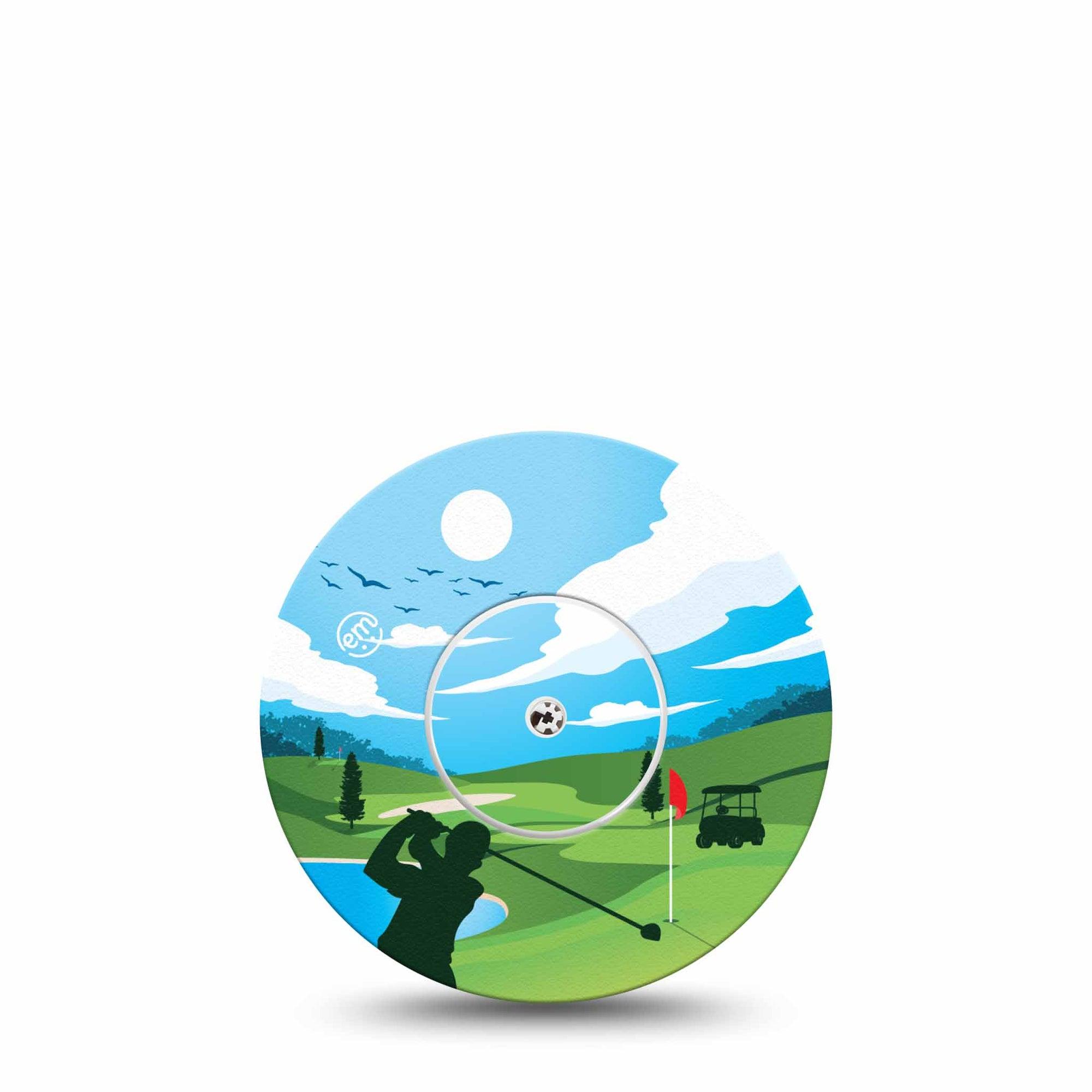 ExpressionMed Golf Libre 2 Tape, Single Tape and Single Sticker, Play Golf Themed, CGM Adhesive Patch Design, Abbott Lingo