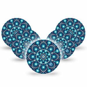 ExpressionMed Dot Art Libre Tape 5-Pack Circular Artwork, CGM Fixing Ring Design, Abbott Lingo with center stickers