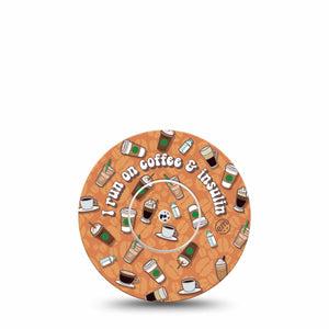 ExpressionMed Coffee and Insulin Libre Tape Retro Coffee, CGM Overlay Tape Design, Abbott Lingo