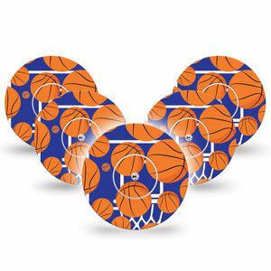 Basketball Freestyle Libre CGM Group Tapes 5-Pack Stickers and Tapes ExpressionMed, Abbott Lingo