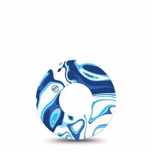 ExpressionMed Blue Marble Libre Tape Vibrant Patterns, CGM Fixing Ring Patch Design, Abbott Lingo