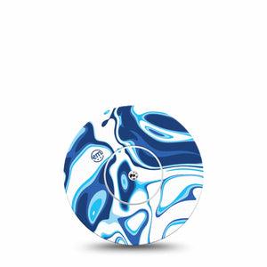 ExpressionMed Blue Marble Libre Tape Single Sticker and Tape, Vibrant Patterns, CGM Fixing Ring Patch Design, Abbott Lingo