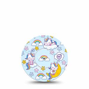 ExpressionMed Sleeping Unicorns Libre Tape, Single Sticker and Tape, Mythical Cute Creatures Artwork, CGM Adhesive Patch Design, Abbott Lingo
