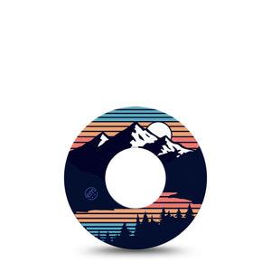 ExpressionMed Retro Mountain Libre Tape Landscape Outrun, CGM Plaster Patch Design, Abbott Lingo