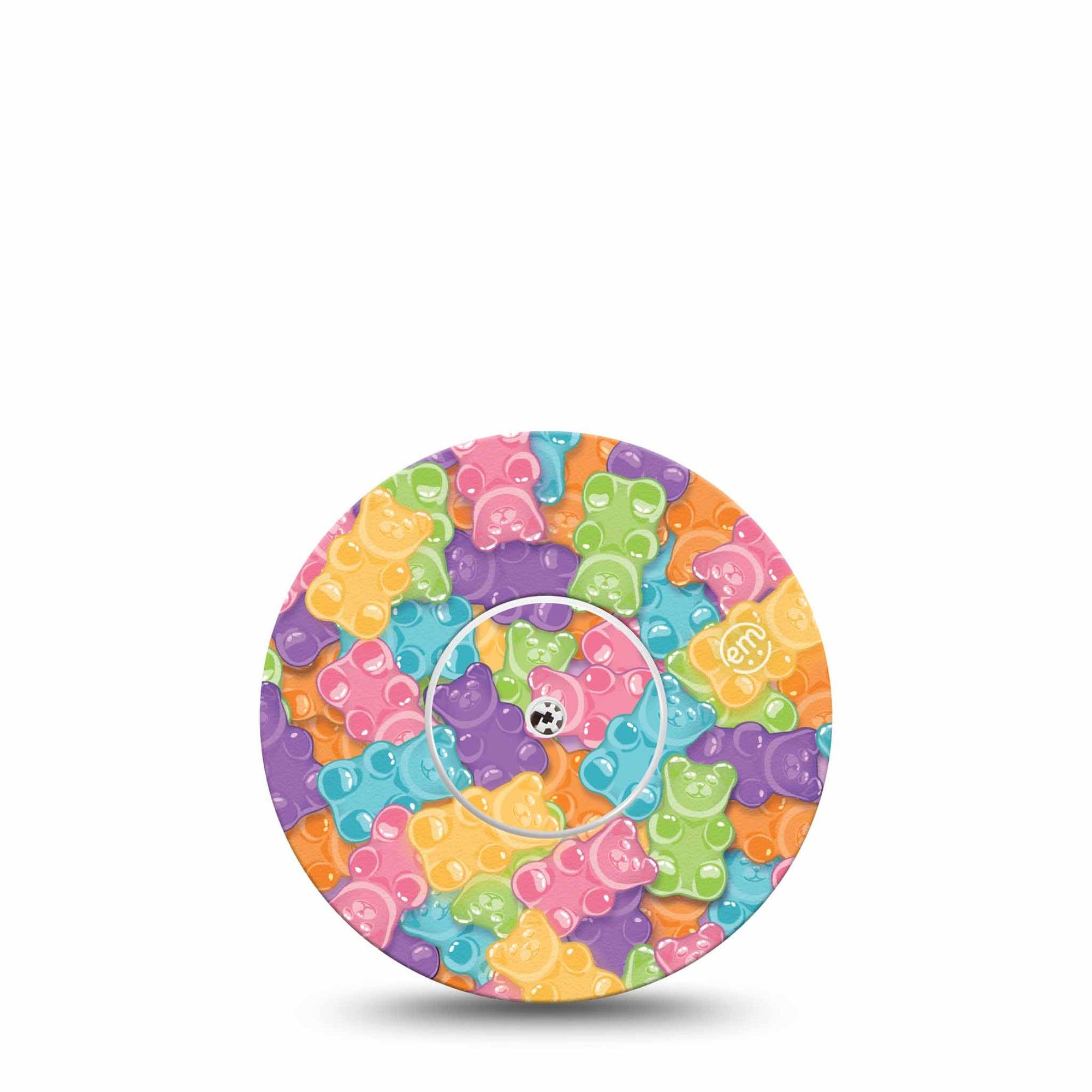 ExpressionMed Gummy Bears Libre Tape Single Sticker and Tape, Soft Snacks, CGM Adhesive Patch Design, Abbott Lingo