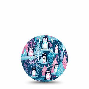 ExpressionMed Penguins Libre Tape Snow Birds, Single Tape and Single Sticker, CGM Plaster Patch Design, Abbott Lingo