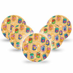 ExpressionMed Juicebox Freestyle Libre, 5-Pack Tape and 5-Pack Sticker, School Lunch Design, Continuous Glucose Monitor Plaster Patch Design, Abbott Lingo