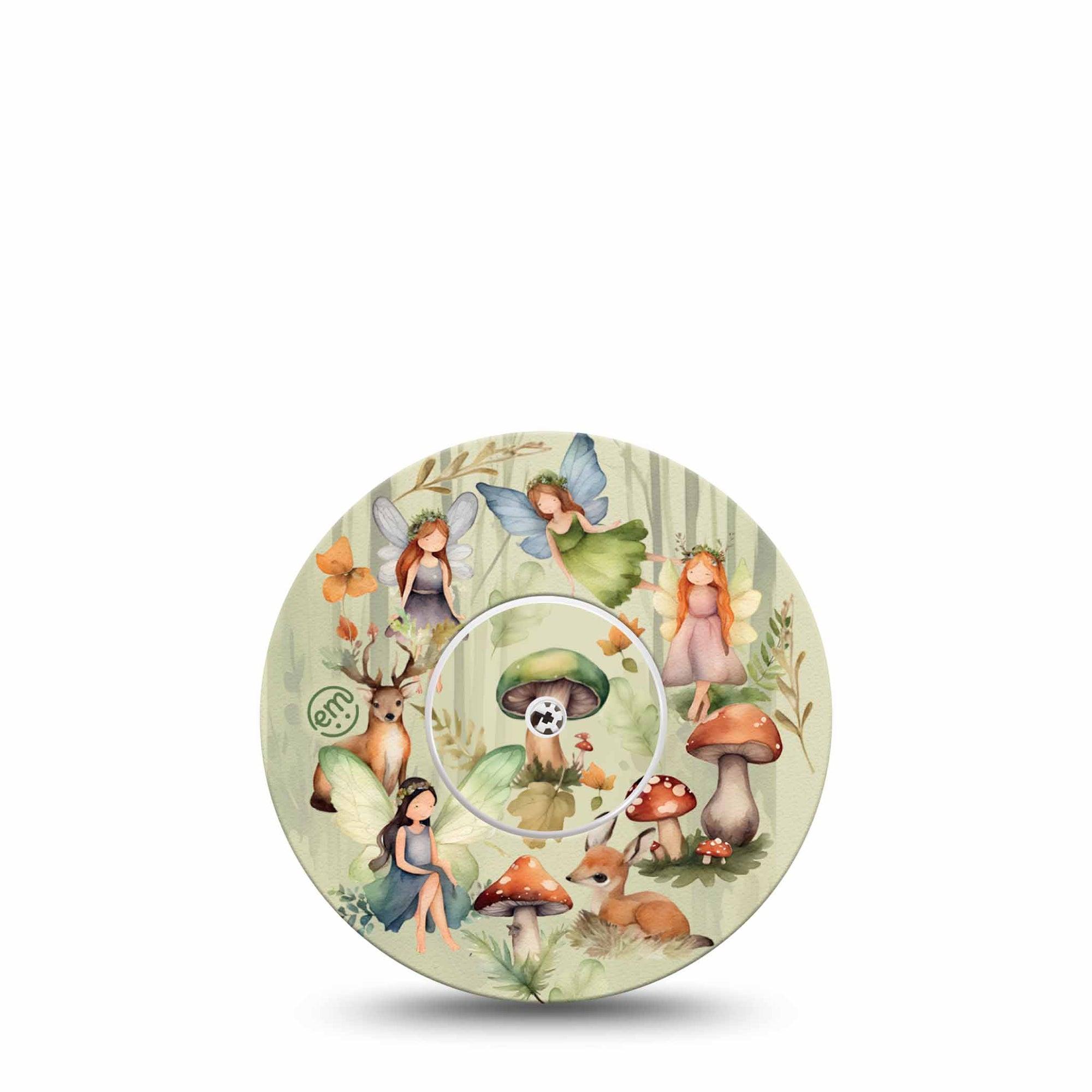 ExpressionMed Woodland Fairies Freestyle Libre, Single Tape and Single Sticker, Forest Nymph Design, CGM Overlay Patch Design, Abbott Lingo