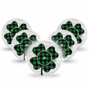 ExpressionMed Embroidered Clover Libre Tapes, 5-Pack Tape and 5-Pack Sticker, Abbott Lingo