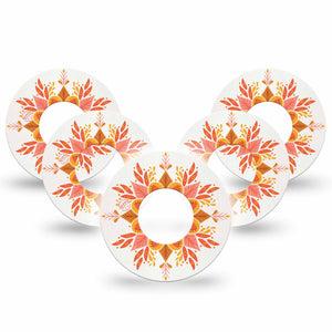 ExpressionMed Psychedelic Mandala Freestyle Libre 5-Pack, Cat Coq Design, Continuous Glucose Monitor, Fixing Ring Tape Design, Abbott Lingo