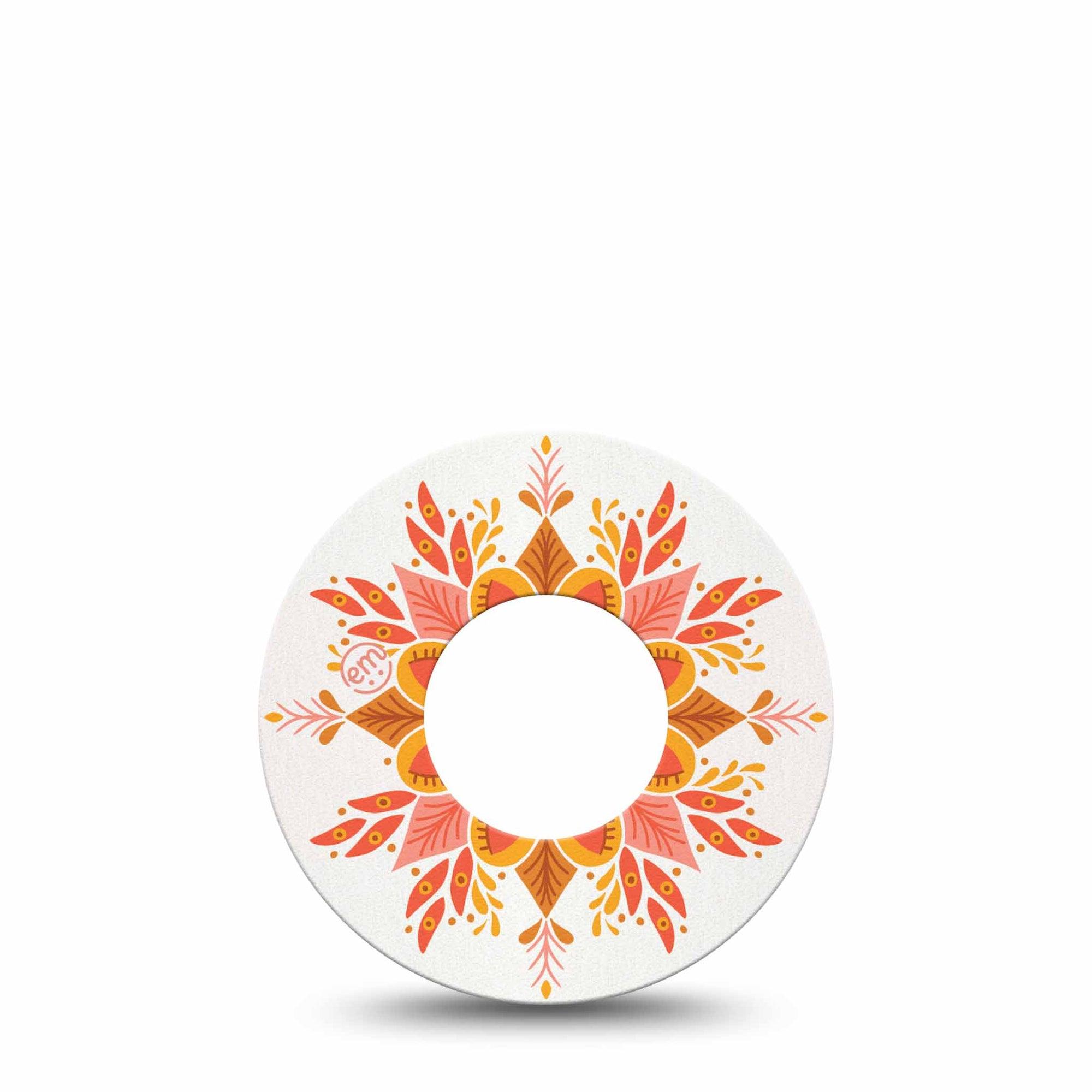 ExpressionMed Psychedelic Mandala Freestyle Libre Single, Digital Illustration, CGM Overlay Patch Design, Abbott Lingo