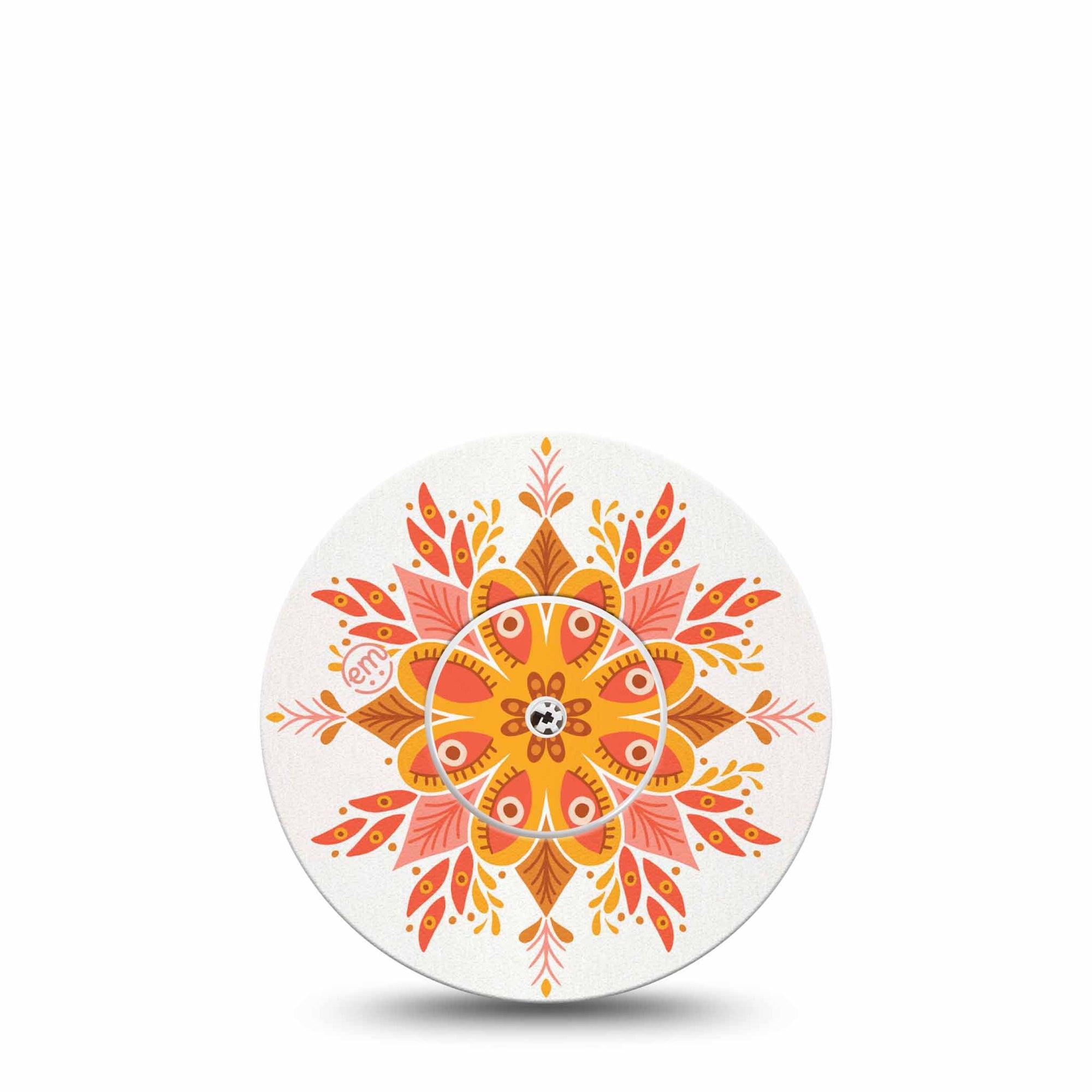 ExpressionMed Psychedelic Mandala Freestyle Libre Single tape and Single Sticker, Digital Illustration, CGM Overlay Patch Design, Abbott Lingo