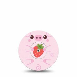 ExpressionMed Strawberry Piglet Freestyle Libre and Libre 2 Plus Tape, Abbott Lingo, Single Tape and Single Sticker Piglet Treats Fixing Ring Tape Continuous Glucose Monitor Design