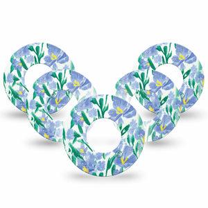 ExpressionMed Hyacinths  Freestyle Libre 5-Pack fragrant hyacinths Fixing Ring Tape Continuous Glucose Monitor Design, Abbott Lingo