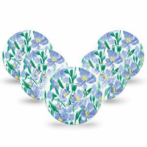 ExpressionMed Hyacinths  Freestyle Libre 5-Pack Sticker and Tape fragrant hyacinths Fixing Ring Tape Continuous Glucose Monitor Design, Abbott Lingo
