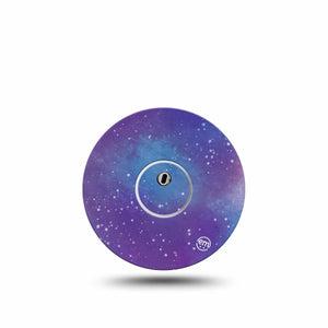 ExpressionMed Galaxy Freestyle Libre 3 Tape Single Tape and Single Sticker Purple space theme, Adhesive Tape Continuous Glucose Monitor Design