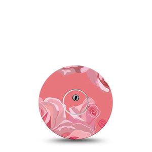 ExpressionMed Blush Rose Freestyle Libre 3 Tape Single Tape and Single Sticker Soft Petals, Adhesive Tape Continuous Glucose Monitor Design