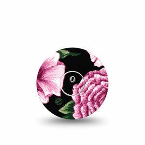 ExpressionMed Intricate Flower Freestyle Libre 3 and Libre 3 Plus Tape Single Tape and Single Sticker Flower close up, Adhesive Tape Continuous Glucose Monitor Design