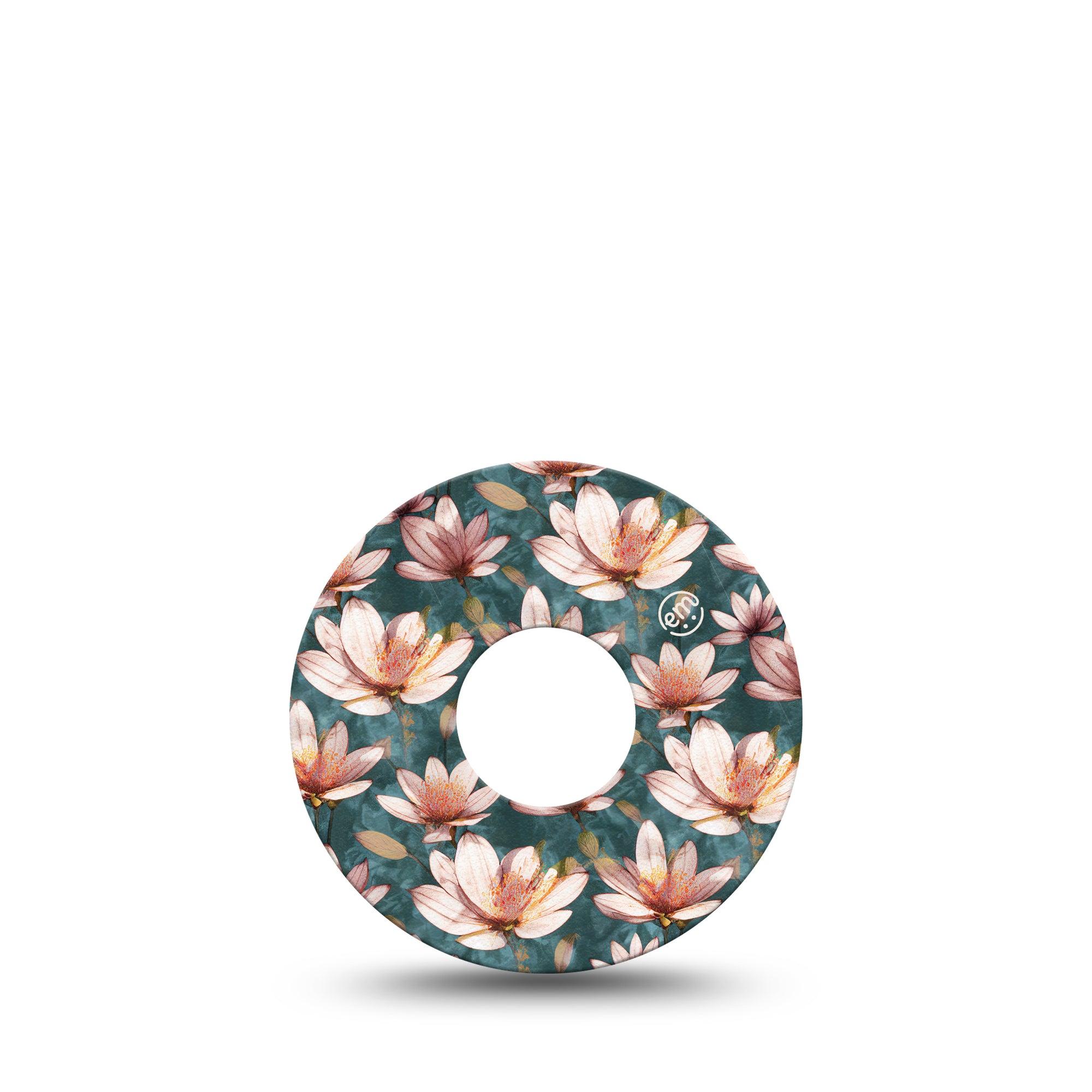 ExpressionMed Magnolia Libre 3 Tape, Single, Ornamental Florals Inspired, CGM Overlay Patch Design
