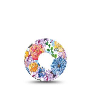 Stylised Floral Libre 3 Tape, Single, Sketched Floral Artwork Inspired, CGM Plaster Patch Design